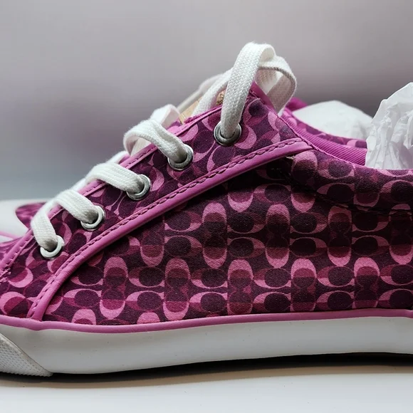 NWT Coach Monogram Barrett Signature C Sneakers A4508 Size 10 in Berry Multi - Picture 7 of 14
